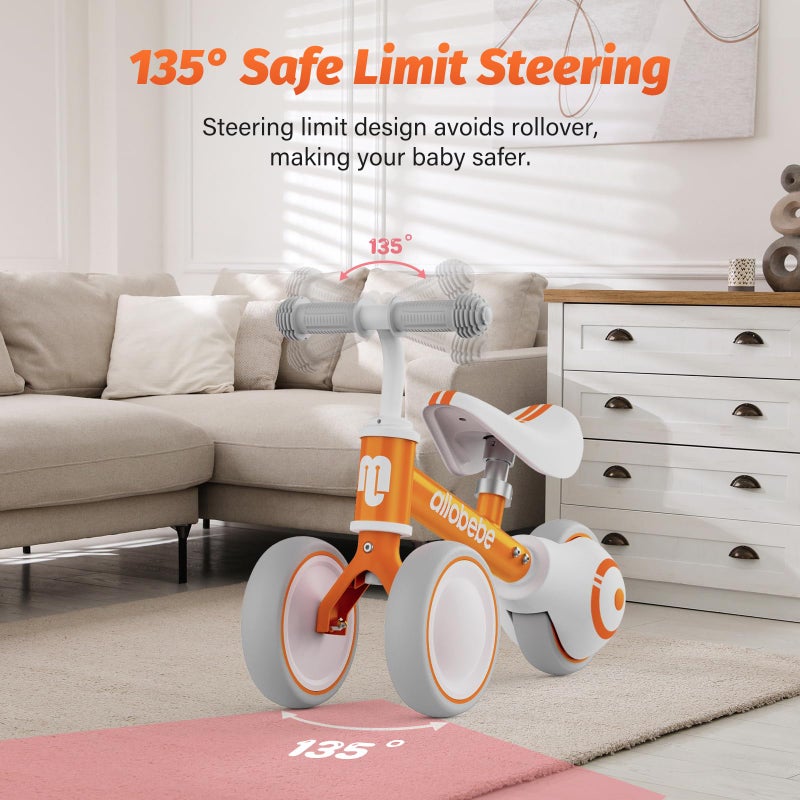 allobebe Baby Balance Bike-Cute Toddler Bikes 12-36 Months Toys for 1 Year Old Gift Bike to Train Baby from Standing to Running with Adjustable Seat Silent & Soft 3 Wheels - Image 3